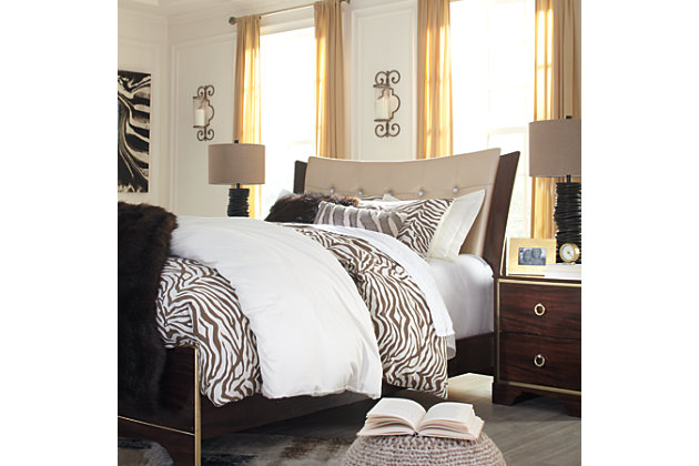 lenmara queen upholstered panel bed | ashley furniture homestore