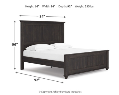 Gardanza King Panel Bed, Black, large