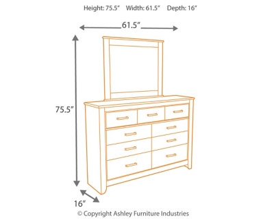 Zelen Dresser and Mirror, Warm Gray, large