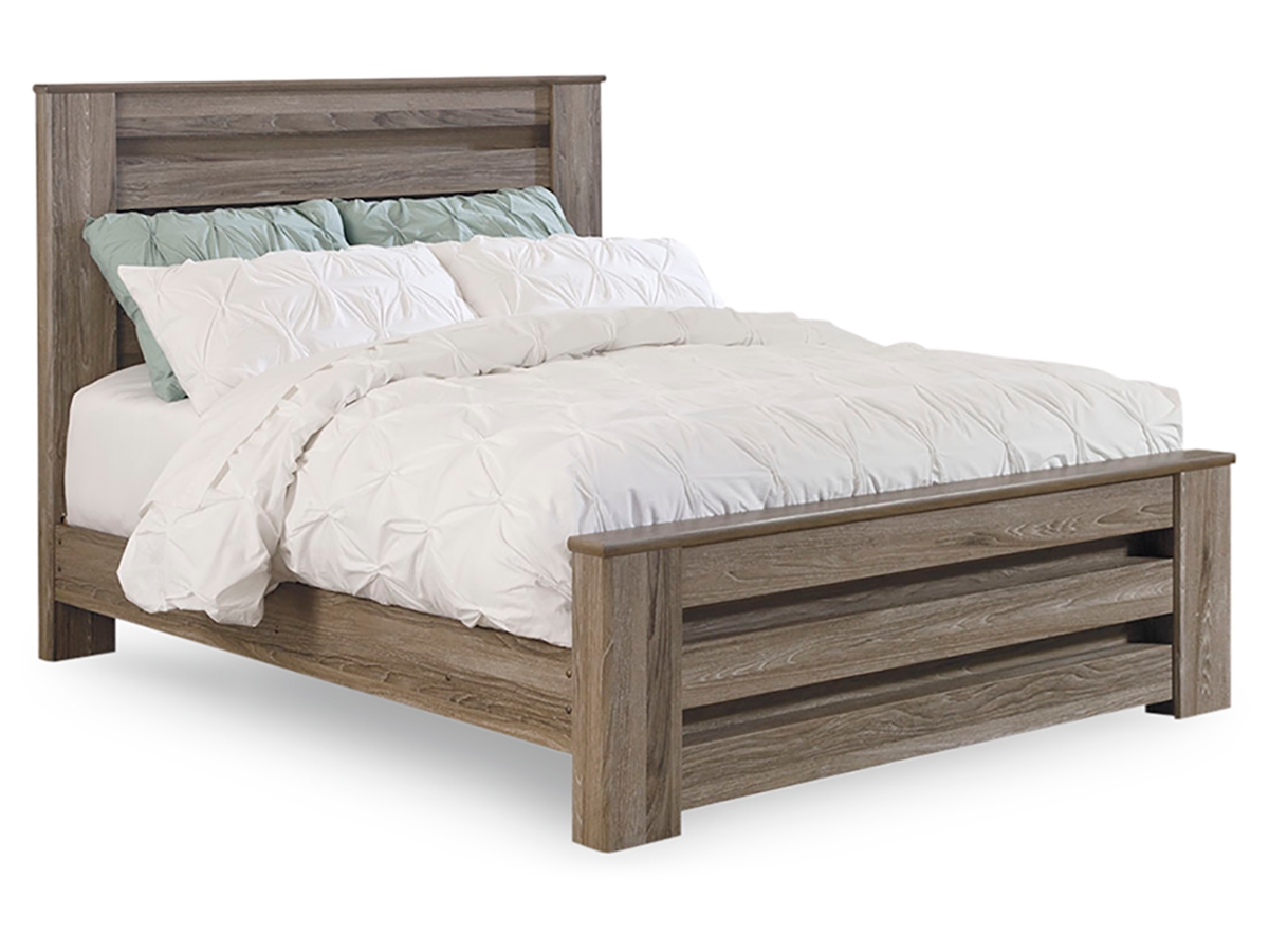 Zelen Full Panel Bed - Warm Gray