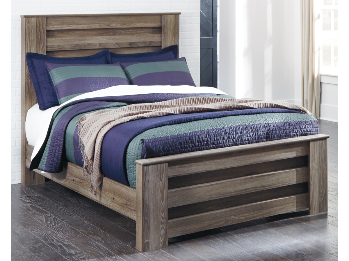 Zelen Full Panel Bed - Warm Gray