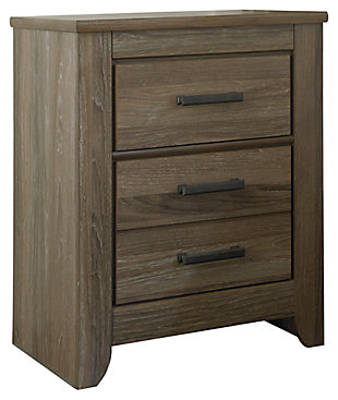 Urban sophistication with a decidedly relaxed air. If effortless elegance is the impression you’re going for, the Zelen 6-piece bedroom set is such a natural choice. Its crisp and contemporary aesthetic is softened with an earthy gray finish that lets the beauty of replicated oak grain flow through. The queen panel bed’s pocket plank styling offers great dimension. Dresser/mirror’s seven various size drawers cleverly accommodate. Nightstand with two smooth-gliding drawers of varied size make it a bedroom essential. Mattress and foundation/box spring available, sold separately.Bedroom set includes queen bed with headboard, footboard and rails; dresser, mirror and nightstand | Made of engineered wood | Gray, weathered finish over replicated oak grain | Pewter-tone hardware | Dresser with 7 smooth-operating drawers | Nighstand with 2 smooth-operating drawers | Mirror attaches to back of dresser | Mattress and foundation/box spring available, sold separately | Assembly required