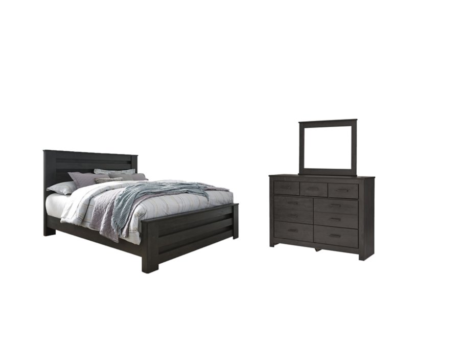 Cama con paneles, cómoda y espejo Brinxton King - image 6