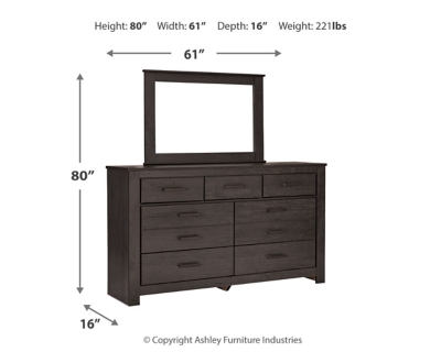 Brinxton Dresser and Mirror, Charcoal, large