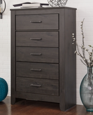 B249-46 Brinxton 5 Drawer Chest of Drawers, Charcoal sku B249-46