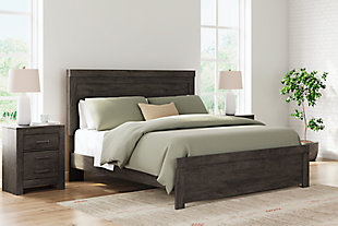 Brinxton King Panel Bed, Charcoal, rollover