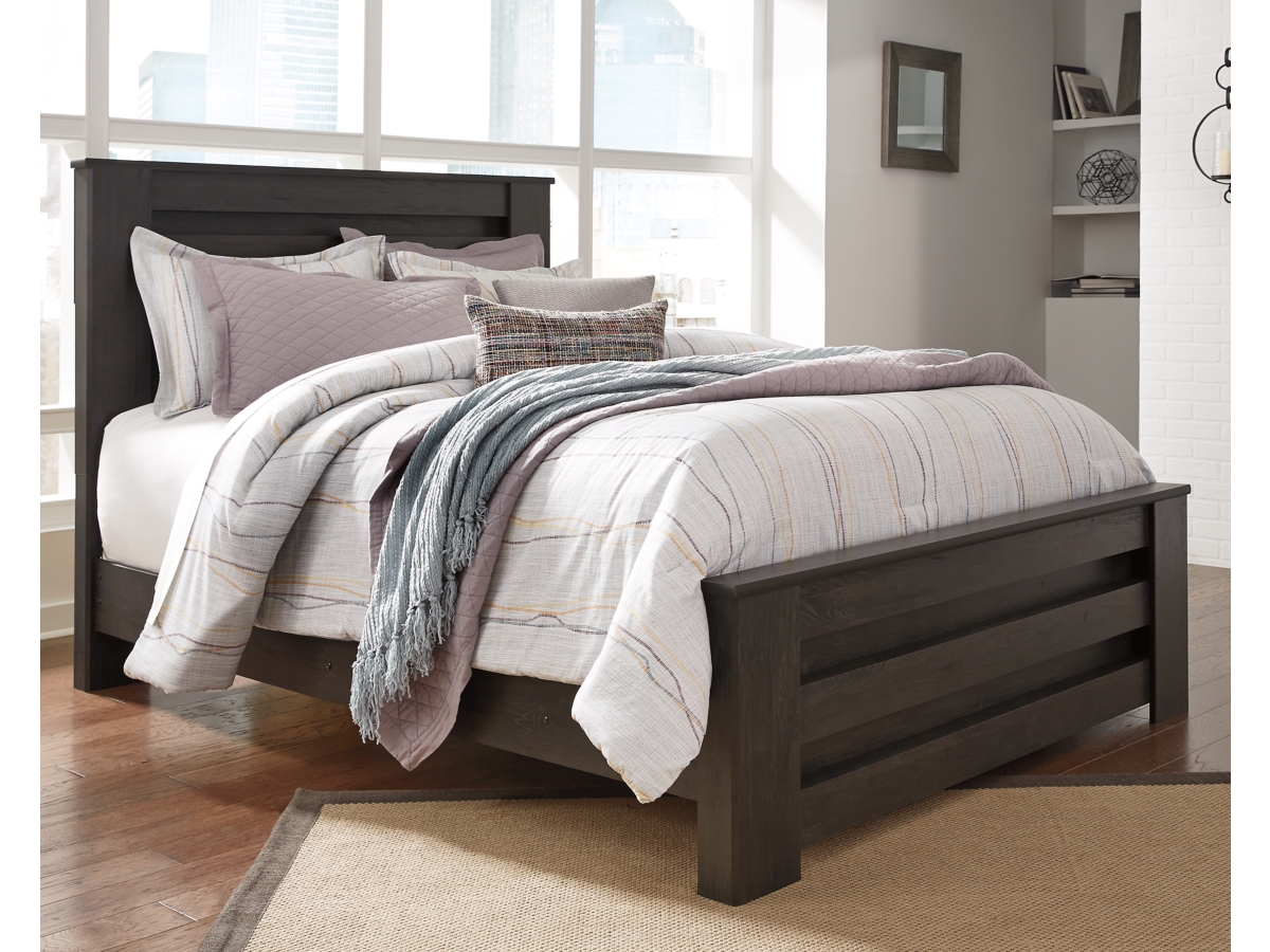 Brinxton Queen Panel Bed with 2 Nightstands | Ashley