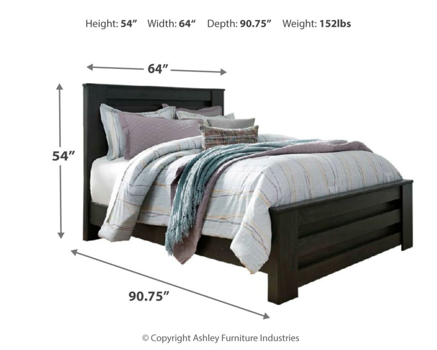 Cama de paneles Brinxton Queen, cómoda, espejo, cajonera y mesita de noche - image 11
