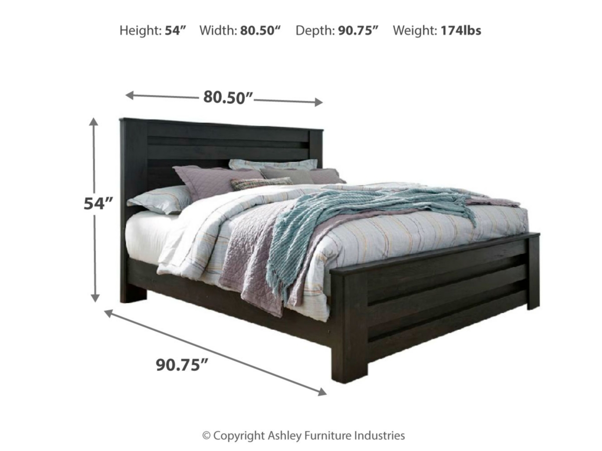 Brinxton King Panel Bed - Charcoal