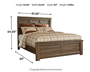 Juararo Queen Panel Bed, Dark Brown, large