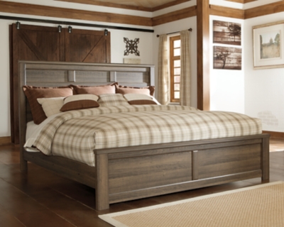 APK-B251-KPB Juararo King Panel Bed, Dark Brown sku APK-B251-KPB