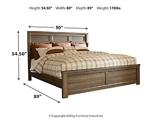 Juararo King Panel Bed, Dark Brown, large