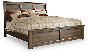 Juararo California King Panel Bed, Dark Brown, large