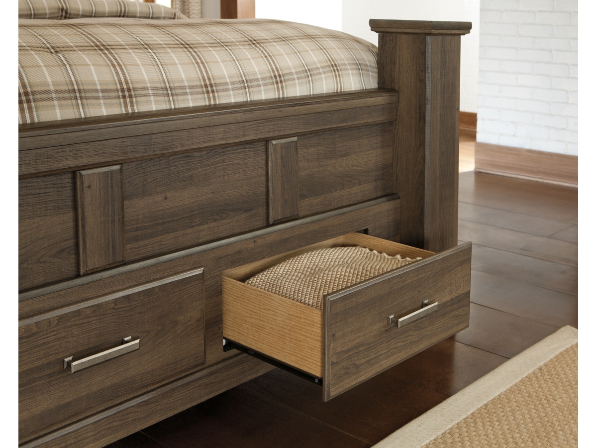 Juararo Queen Poster Bed with 2 Storage Drawers Ashley
