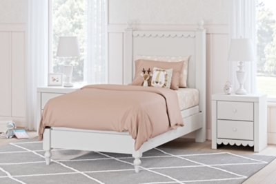 Mollviney Twin Panel Bed, White