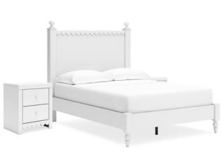 Mollviney Full Panel Bed with 2 Nightstands