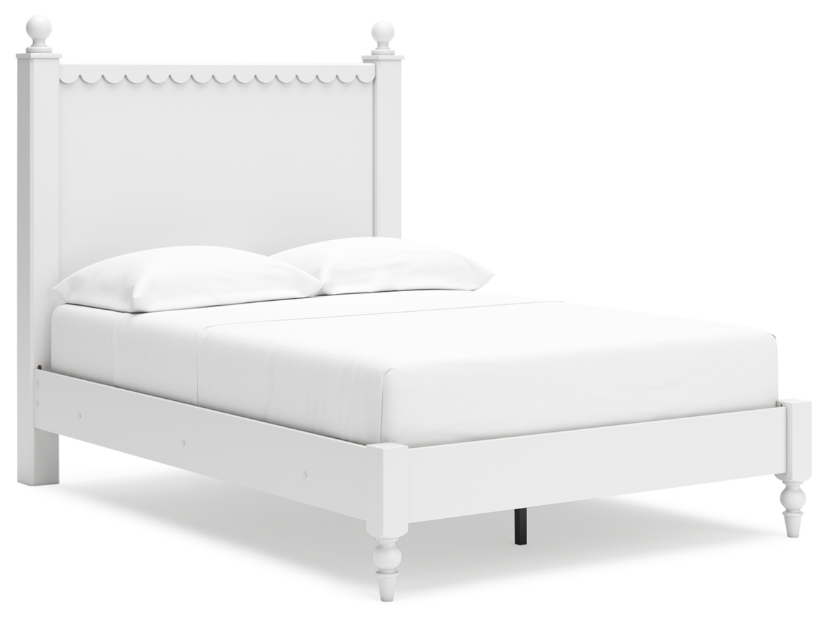 Mollviney Panel Bed - White Mollviney Panel Bed - White