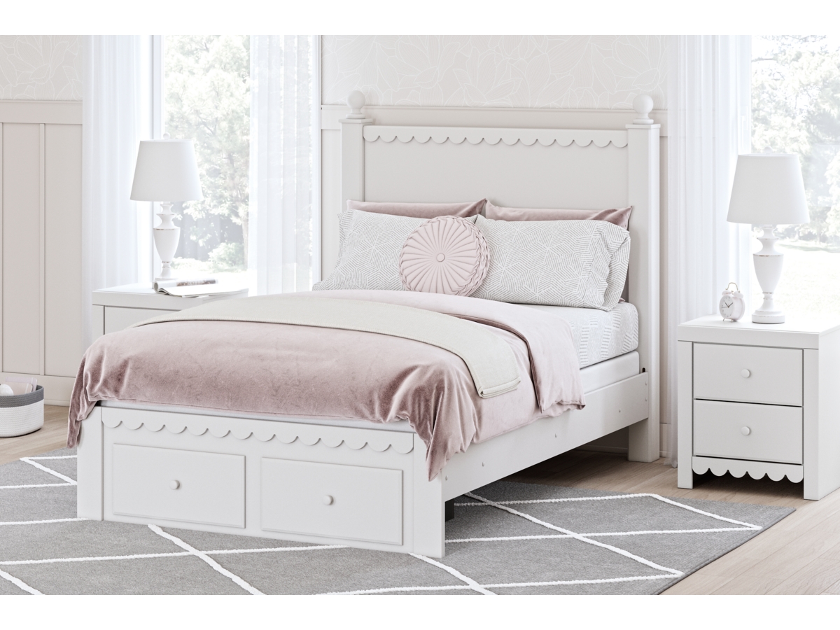 Mollviney Storage Bed - White