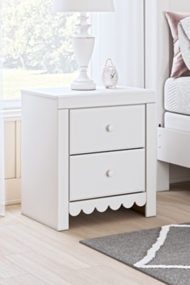 Mollviney 21 2 Drawer Charging Nightstand, White