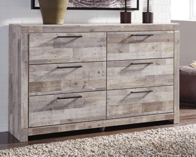 B255-31 Effie 6 Drawer Dresser, Whitewash sku B255-31