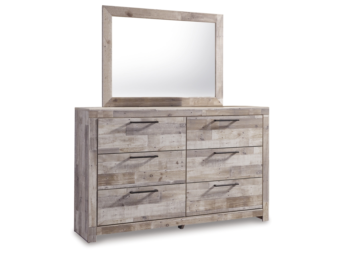 Whitewash dresser with mirror sales