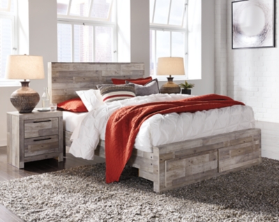 Ashley furniture platform bed with deals drawers