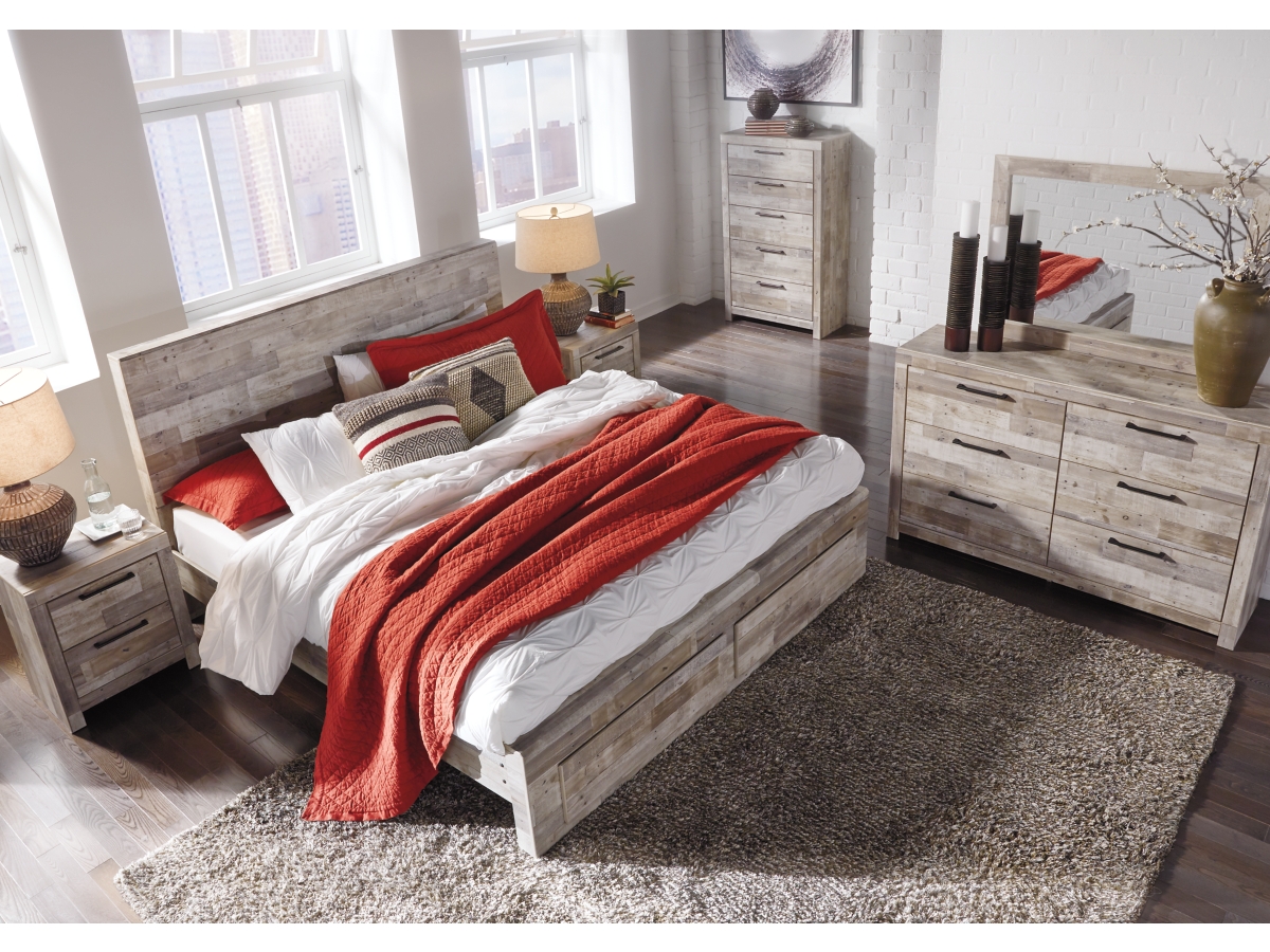 Effie King Panel Bed with 2 Storage Drawers | Ashley