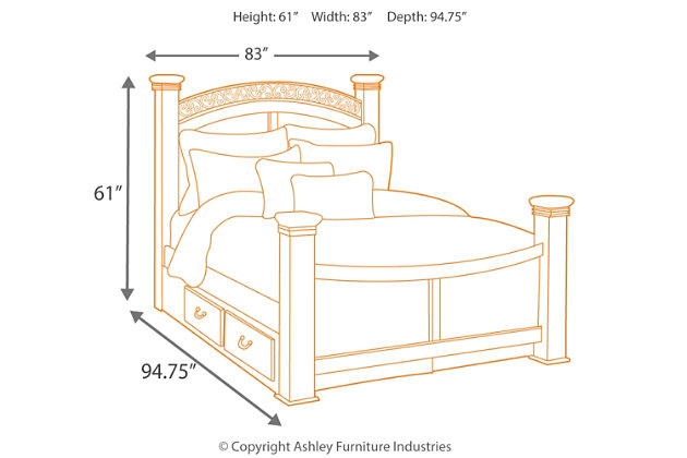 Timberline King Poster Bed With 2, Ashley Timberline King Bed