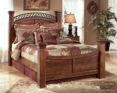 Timberline Queen Poster Bed, Warm Brown, large