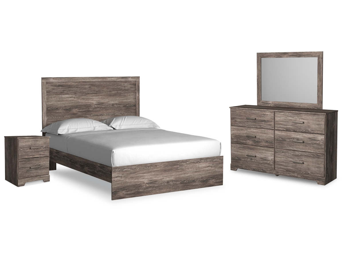 Ralinksi Queen Panel Bed with Mirrored Dresser and