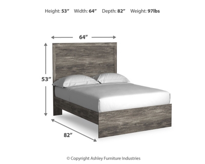 Ralinksi Queen Panel Bed with Mirrored Dresser, Gray, large