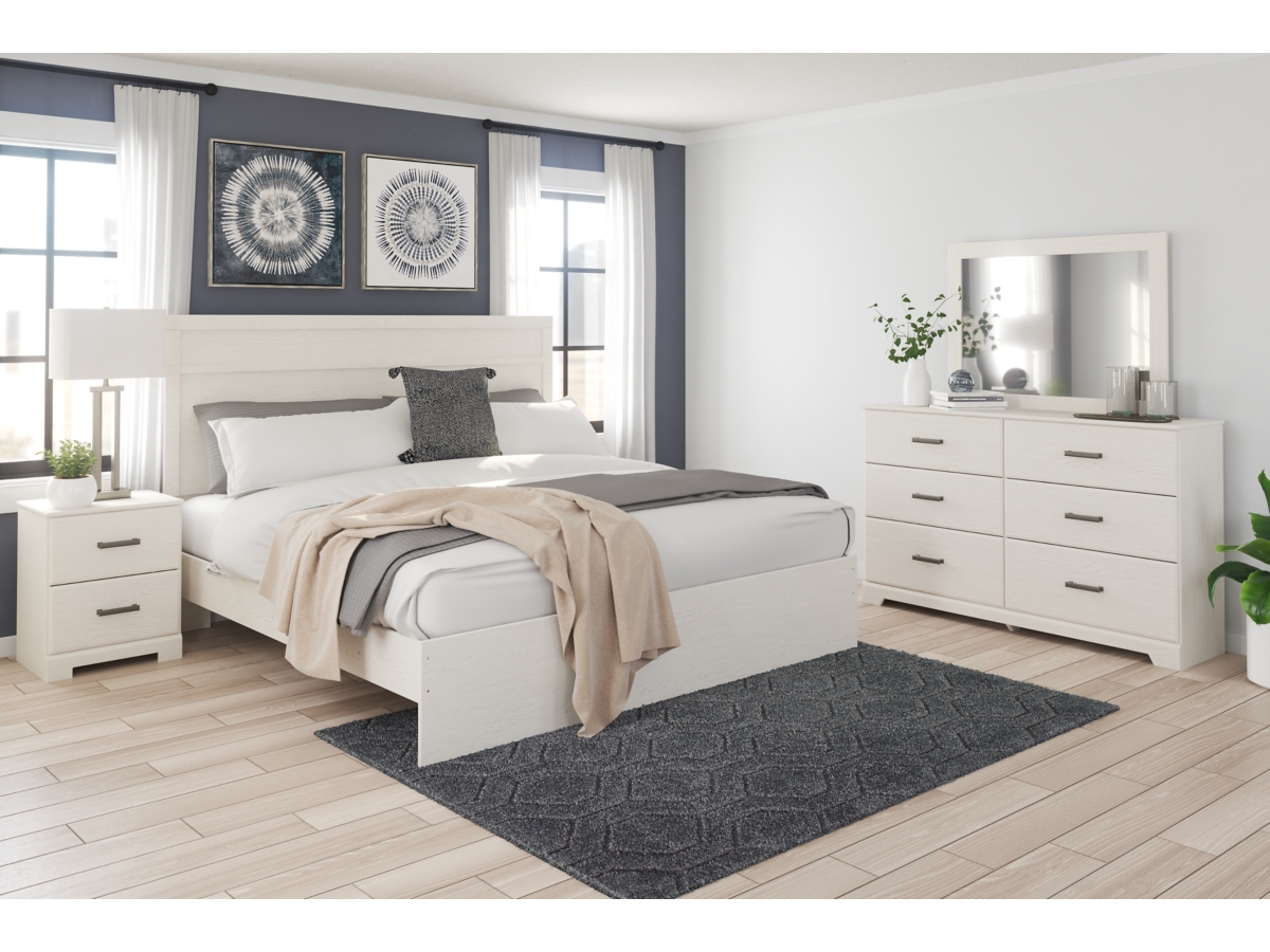 Lanolee Full Panel Bed with Mirrored Dresser, Chest and 2