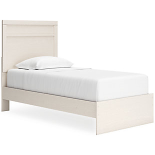Stelsie Twin Panel Bed, White, large