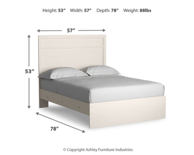 Stelsie Full Panel Bed, White, large