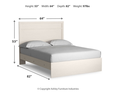 Stelsie Queen Panel Bed with Mirrored Dresser, White, large