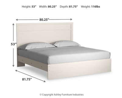 Stelsie King Panel Bed, White, large