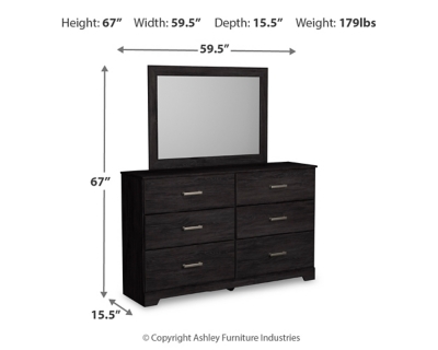 Belachime Dresser and Mirror, Black, large