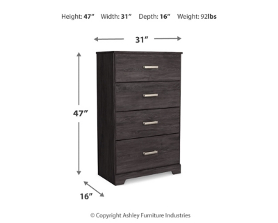 Belachime Chest of Drawers, Black, large