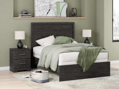 Belachime Full Panel Bed, Charcoal, rollover