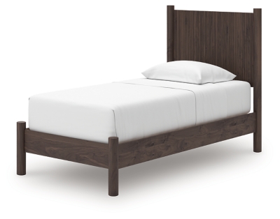 Cadmori Twin Panel Platform Bed, Brown, large