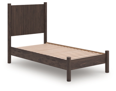 Cadmori Twin Panel Platform Bed, Brown, large