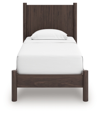 Cadmori Twin Panel Platform Bed, Brown, large