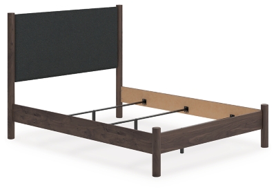 Cadmori Queen Upholstered Panel Bed, Brown, rollover