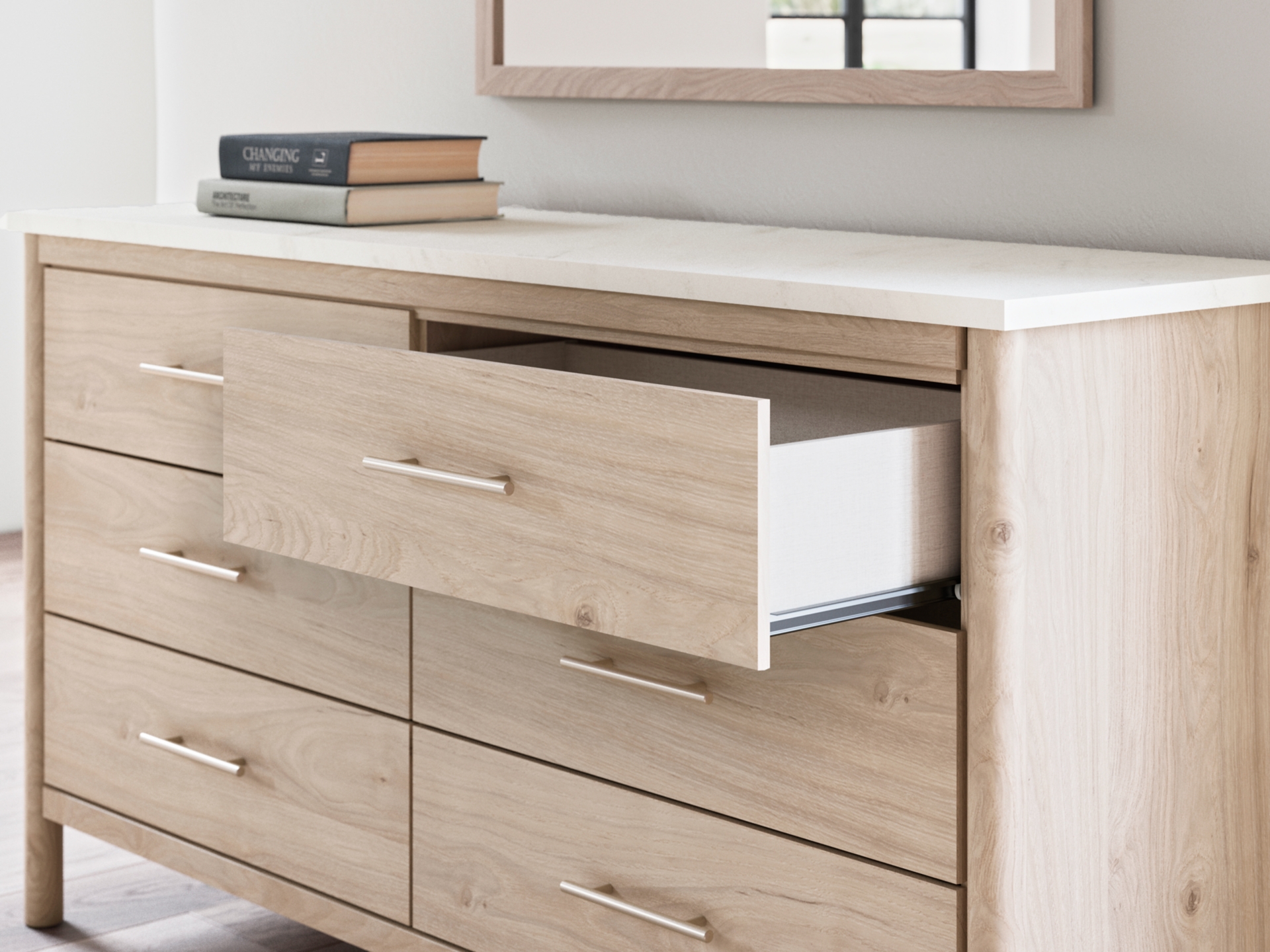 Image 5 of Cadmori Upholstered Panel Bed Two-tone 