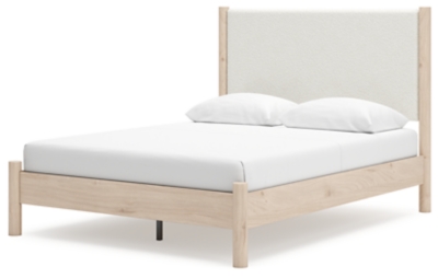 Cadmori Queen Upholstered Panel Bed with Mirrored Dresser image 11
