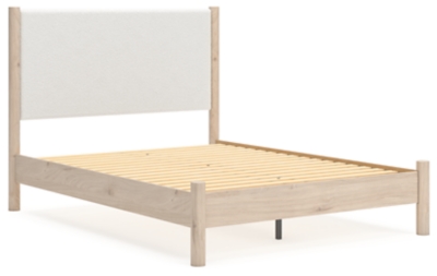 Cadmori Queen Upholstered Panel Bed with Mirrored Dresser image 12