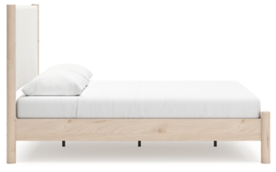 Cadmori Queen Upholstered Panel Bed with Mirrored Dresser image 8