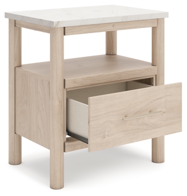 Cadmori Queen Upholstered Panel Bed with Mirrored Dresser and Chest image 10