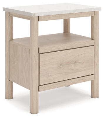 Cadmori Queen Upholstered Panel Bed with Mirrored Dresser and Chest image 8