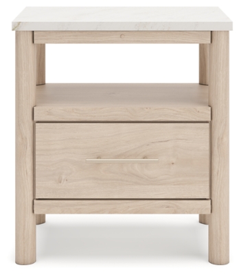 Cadmori Queen Upholstered Panel Bed with Mirrored Dresser and Chest image 7